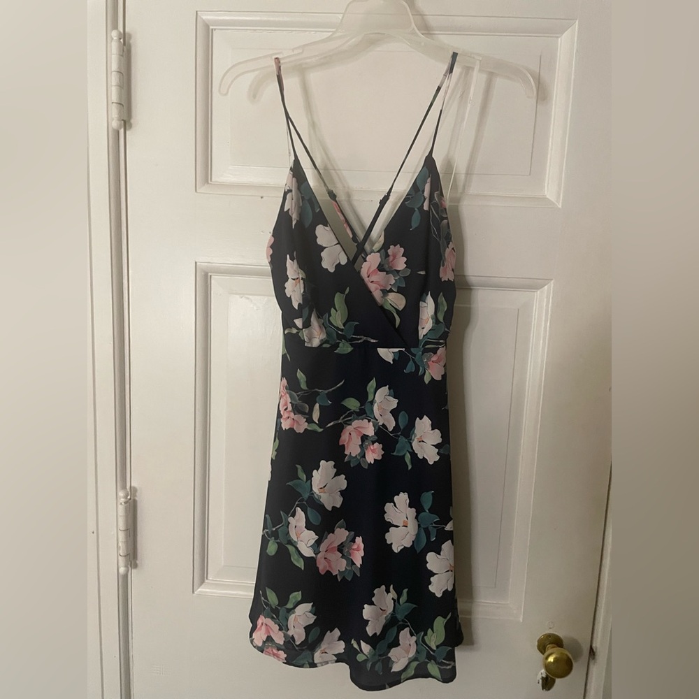 Lulu's Navy Floral Mini Dress